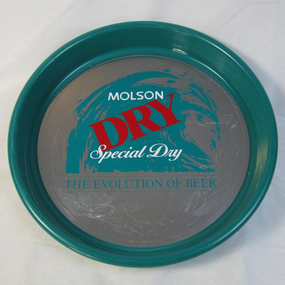Molson Dry Plastic Beer Circle Tray - 13" Diameter